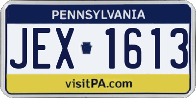 PA license plate JEX1613