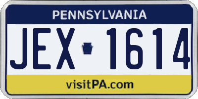 PA license plate JEX1614