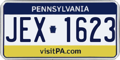 PA license plate JEX1623