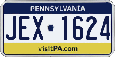 PA license plate JEX1624