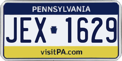 PA license plate JEX1629