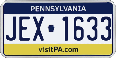PA license plate JEX1633