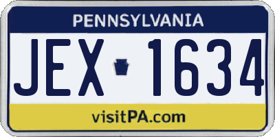 PA license plate JEX1634