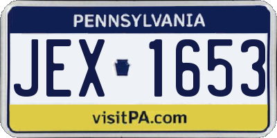 PA license plate JEX1653