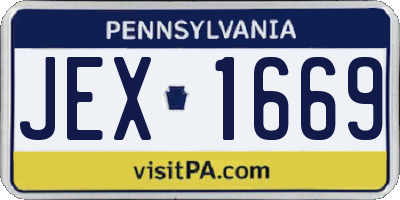 PA license plate JEX1669