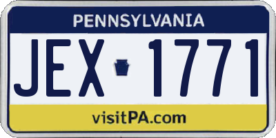 PA license plate JEX1771