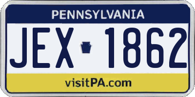 PA license plate JEX1862