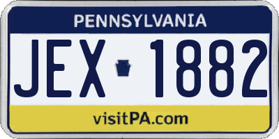PA license plate JEX1882