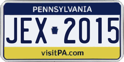 PA license plate JEX2015