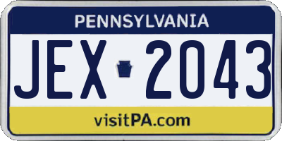 PA license plate JEX2043