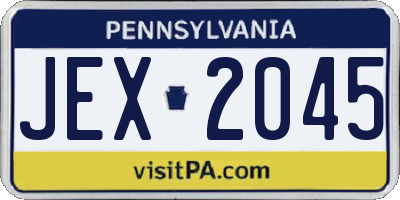 PA license plate JEX2045