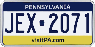 PA license plate JEX2071