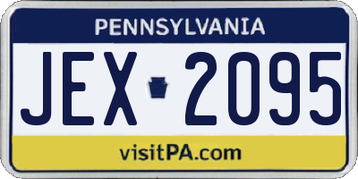 PA license plate JEX2095