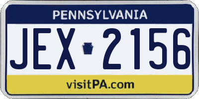 PA license plate JEX2156