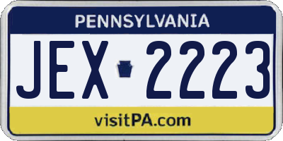 PA license plate JEX2223
