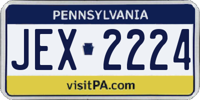 PA license plate JEX2224