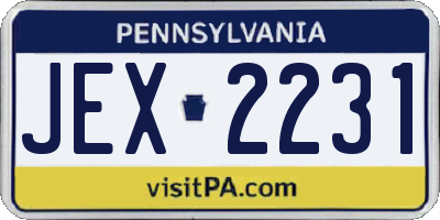 PA license plate JEX2231