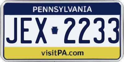 PA license plate JEX2233