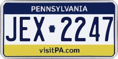 PA license plate JEX2247