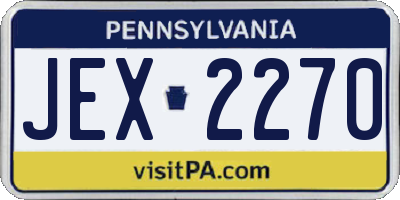 PA license plate JEX2270