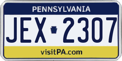 PA license plate JEX2307