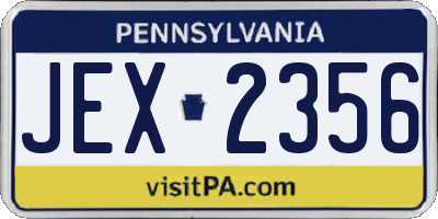 PA license plate JEX2356