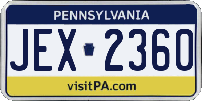 PA license plate JEX2360