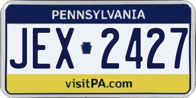 PA license plate JEX2427
