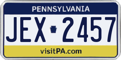 PA license plate JEX2457