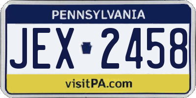 PA license plate JEX2458