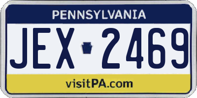 PA license plate JEX2469