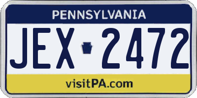 PA license plate JEX2472