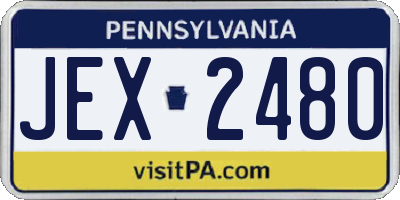 PA license plate JEX2480
