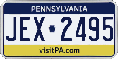 PA license plate JEX2495
