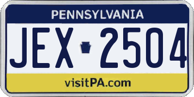 PA license plate JEX2504