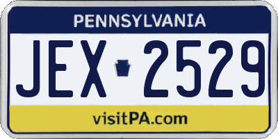 PA license plate JEX2529