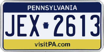 PA license plate JEX2613