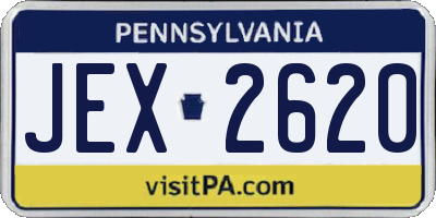 PA license plate JEX2620