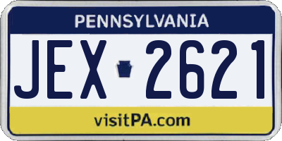 PA license plate JEX2621