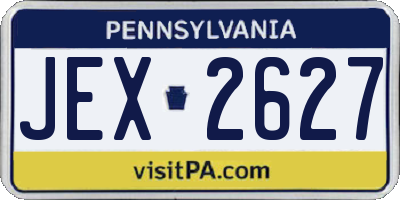 PA license plate JEX2627