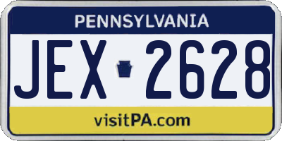 PA license plate JEX2628