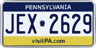 PA license plate JEX2629