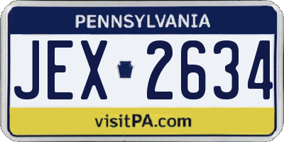 PA license plate JEX2634