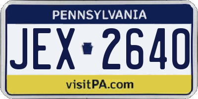 PA license plate JEX2640