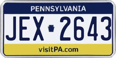 PA license plate JEX2643