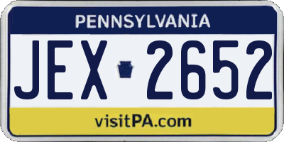 PA license plate JEX2652