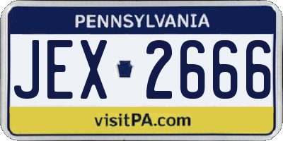 PA license plate JEX2666