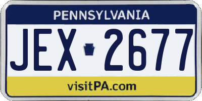 PA license plate JEX2677