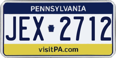 PA license plate JEX2712