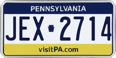 PA license plate JEX2714